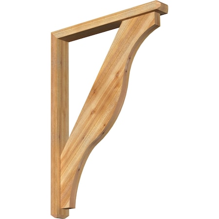 Ekena Millwork Funston Craftsman Rough Sawn Bracket w/ Offset Brace, Western Red Cedar, 4"W x 32"D x 44"H BKT0402X32X44FST04RWR